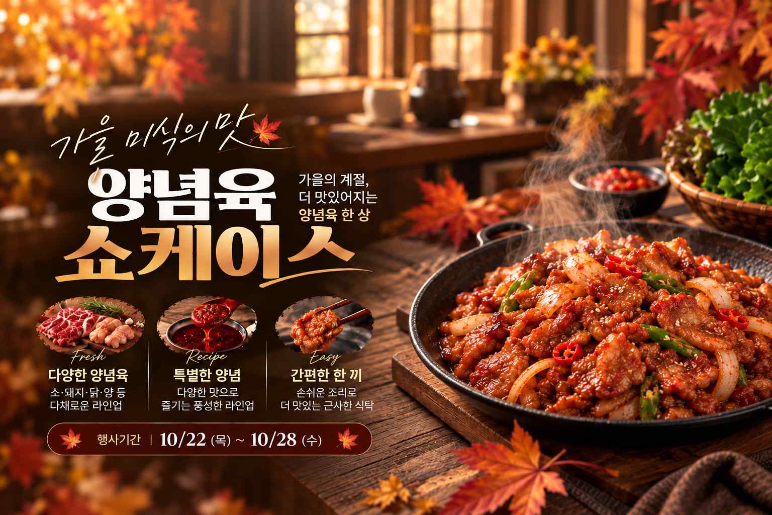 가을 미식의 맛양념육 소프케이스가을의 계절, 더 맛있어지는 양념육 한상