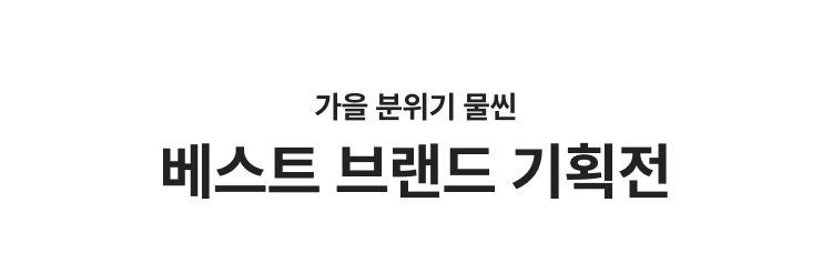 베스트 브랜드 기획전