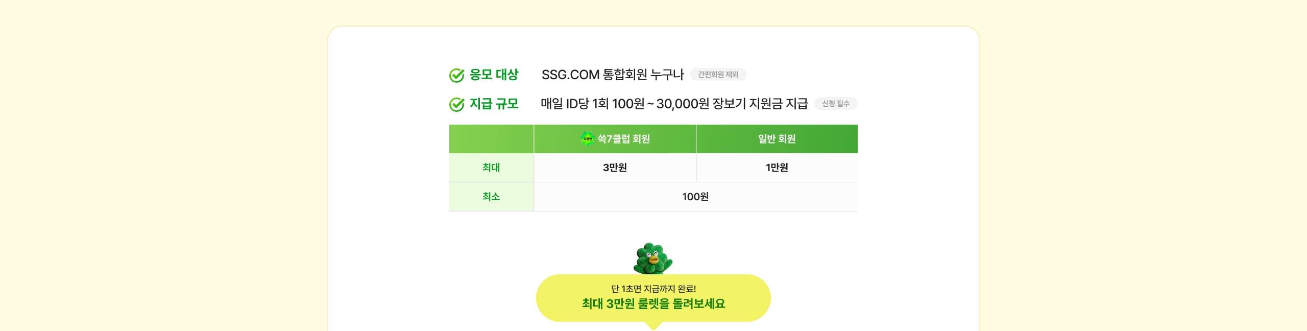전용 혜택 당첨 가능