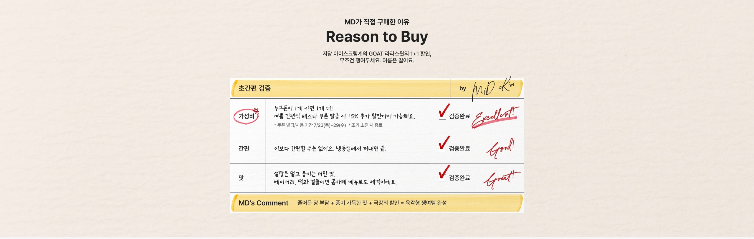 MD가 직접 구매한 이유 Reason to Buy