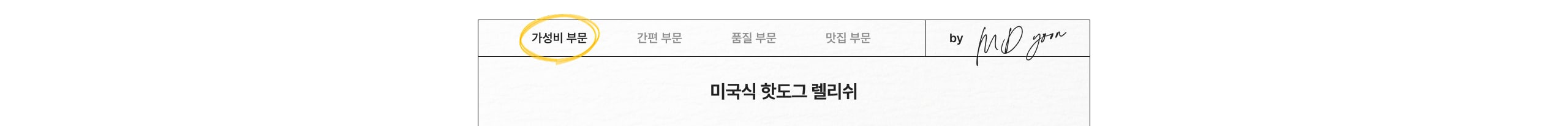 가성비 부문 미국식 핫도그 랠리쉬