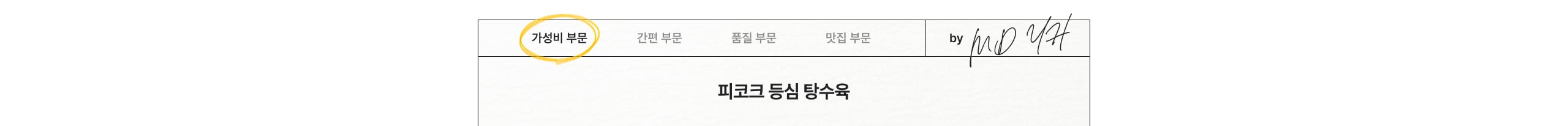 가성비 부문 피코크 등심 특수육