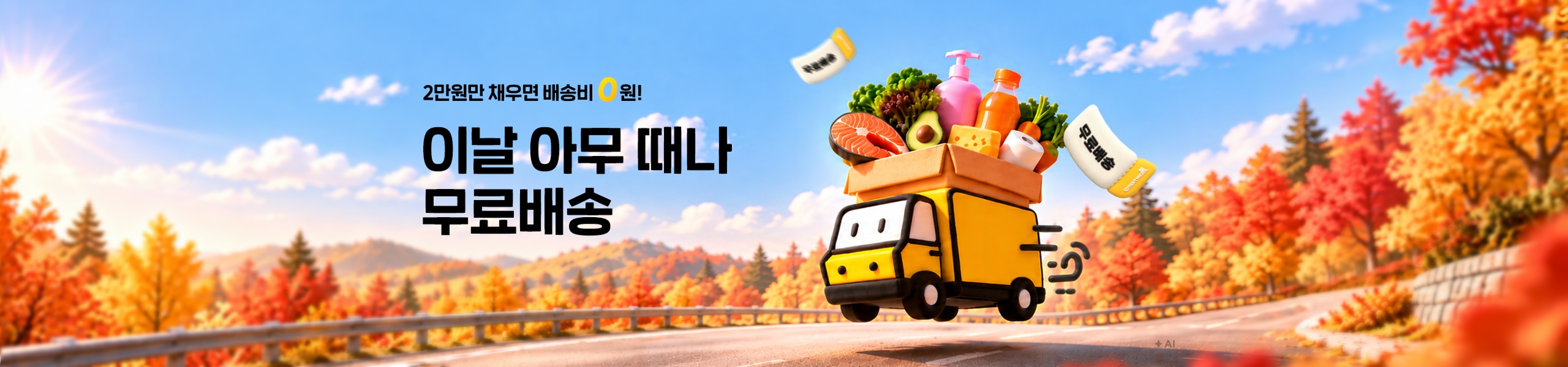 2만원만 채우면 배송비 0원! 이날 아무 때나 무료배송